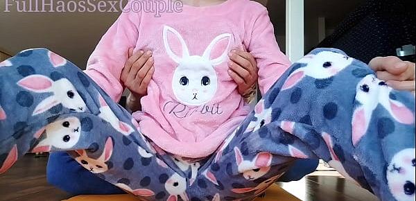  Sexy Step Sister in Pajamas Compilation Teasing Spank Ass Handjob and Cumshot